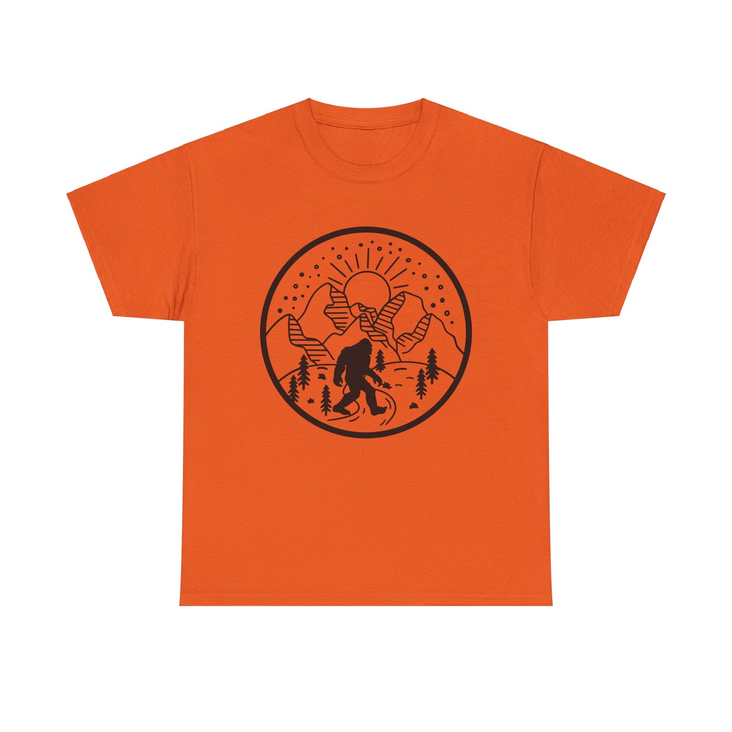 104 Bigfoot Mountain Design Unisex Heavy Cotton Tee