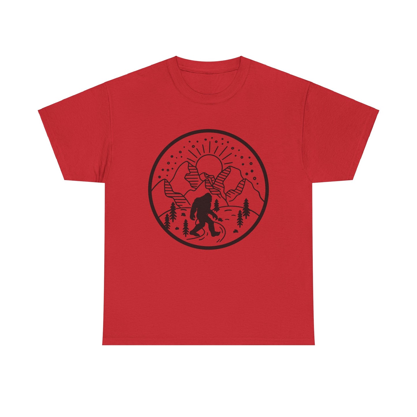 104 Bigfoot Mountain Design Unisex Heavy Cotton Tee