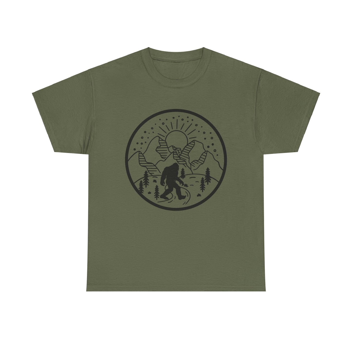 104 Bigfoot Mountain Design Unisex Heavy Cotton Tee