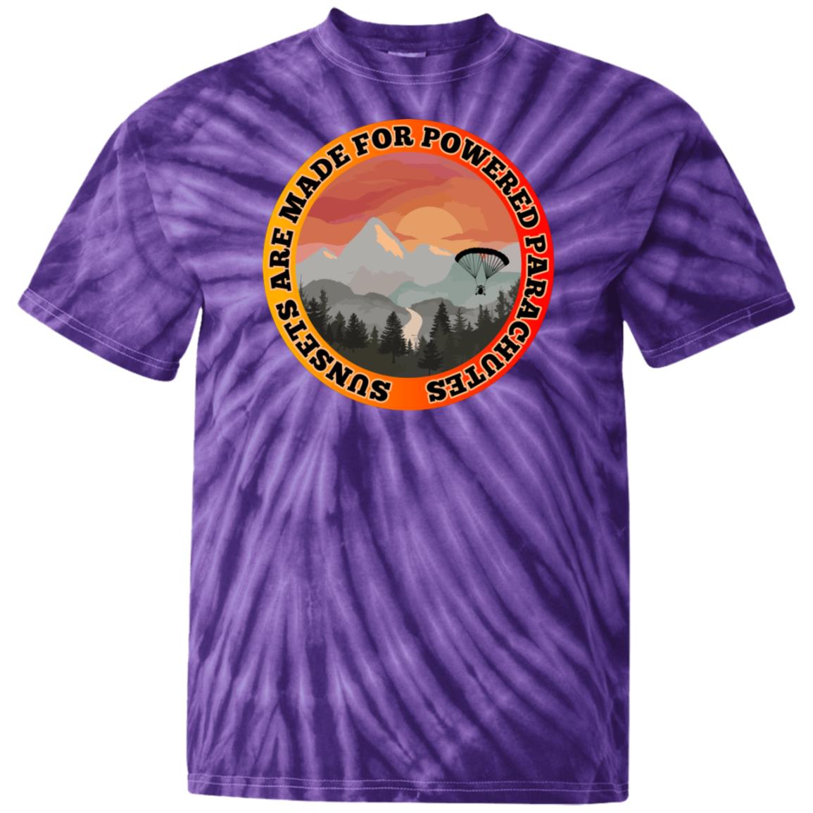 003 Sunsets are made for Powered Parachutes - Mountain edition - Tie-Dye T-shirt