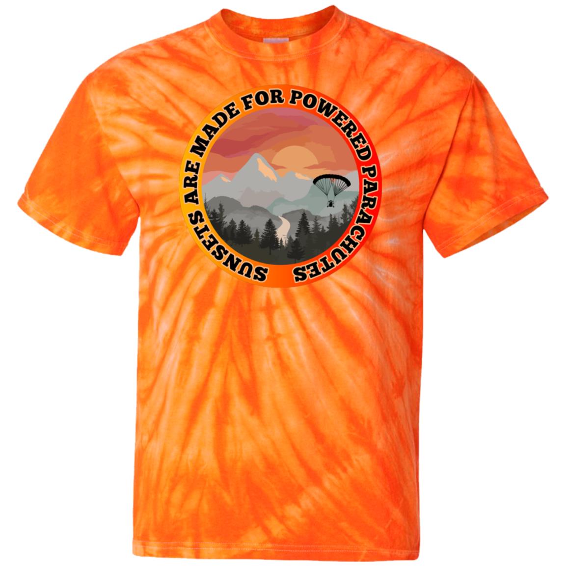 003 Sunsets are made for Powered Parachutes - Mountain edition - Tie-Dye T-shirt