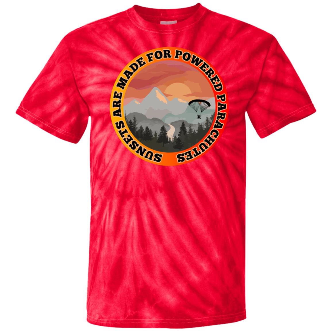 003 Sunsets are made for Powered Parachutes - Mountain edition - Tie-Dye T-shirt