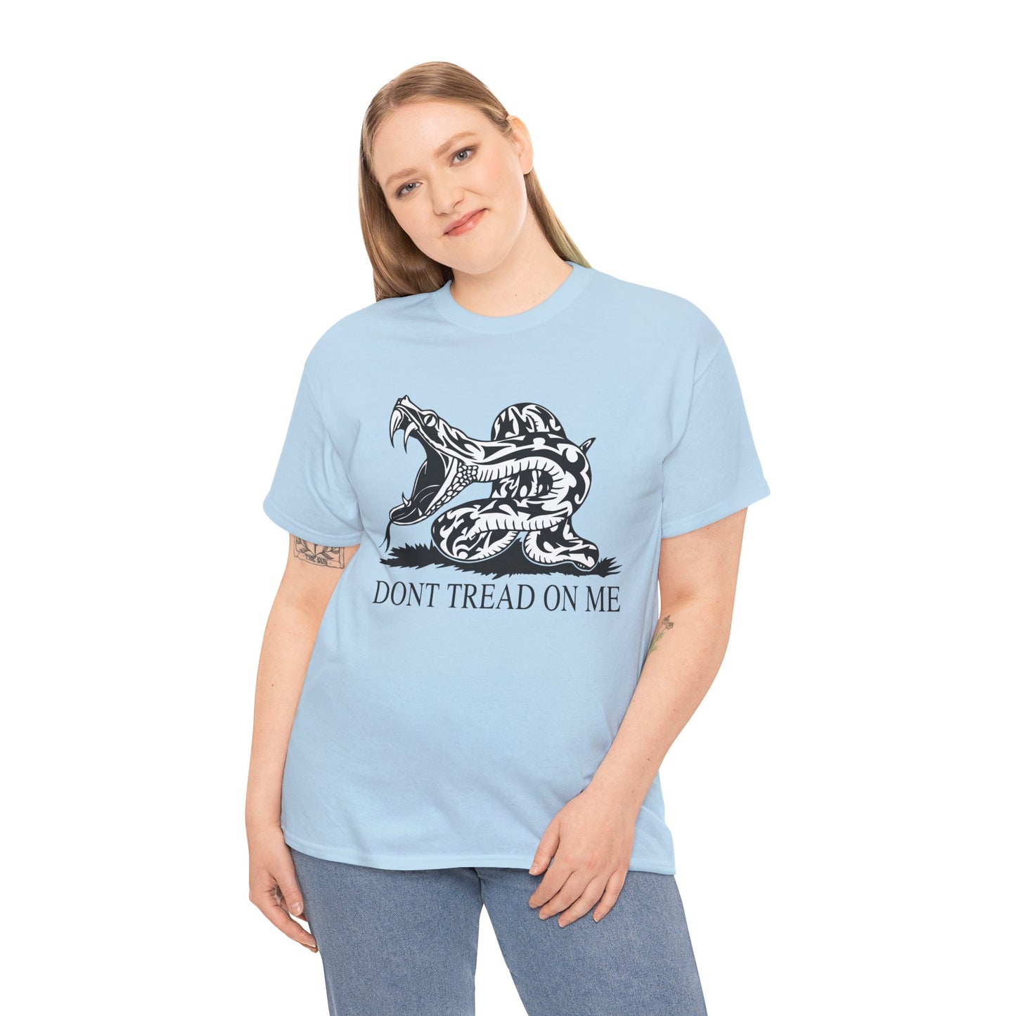 202 Don't Tread on Me - wide mouth snake design - Heavy T-shirt