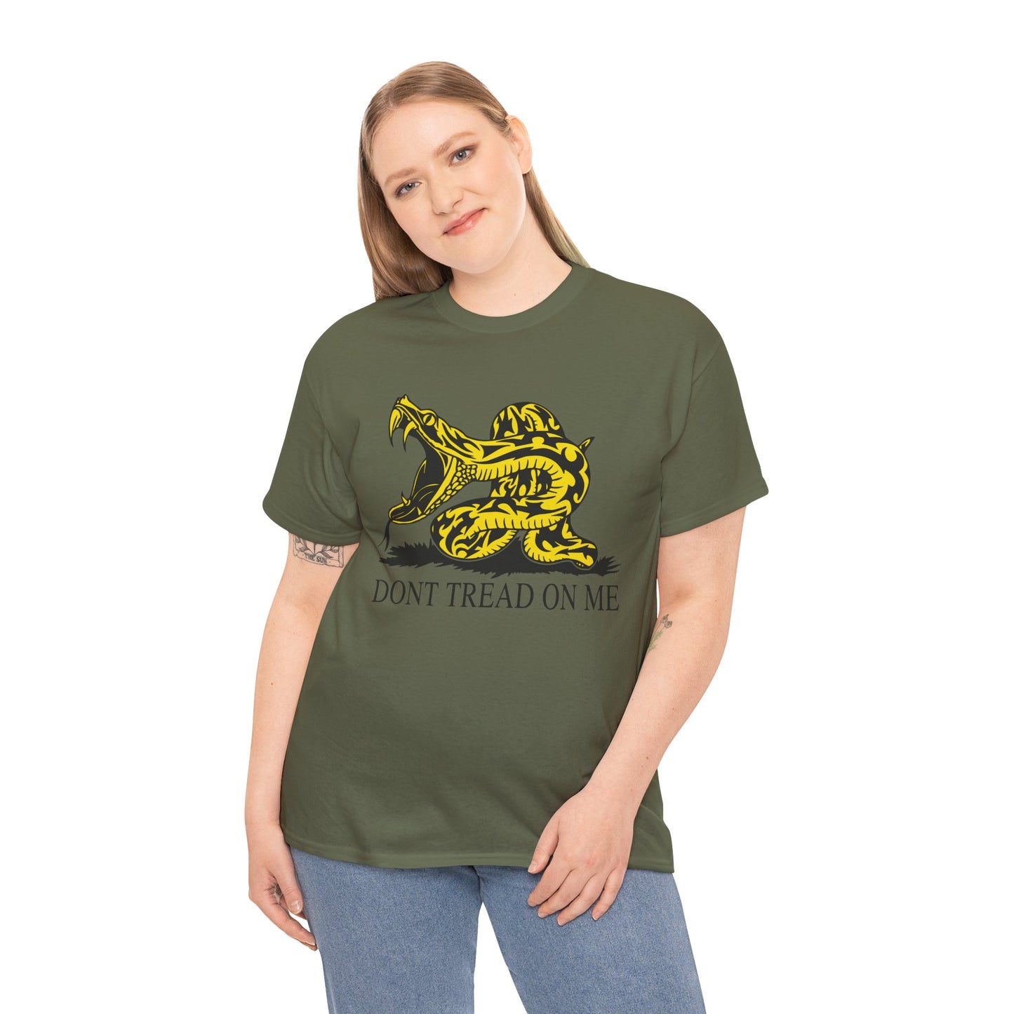 202 Don't Tread on Me - wide mouth snake design - Heavy T-shirt