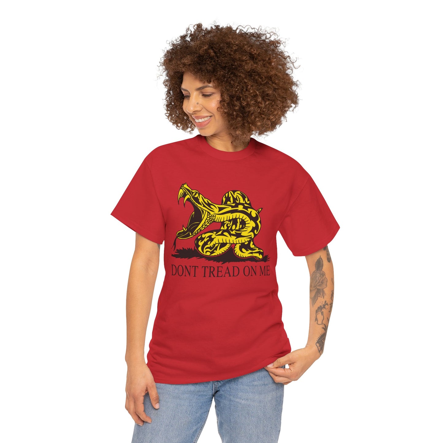 202 Don't Tread on Me - wide mouth snake design - Heavy T-shirt