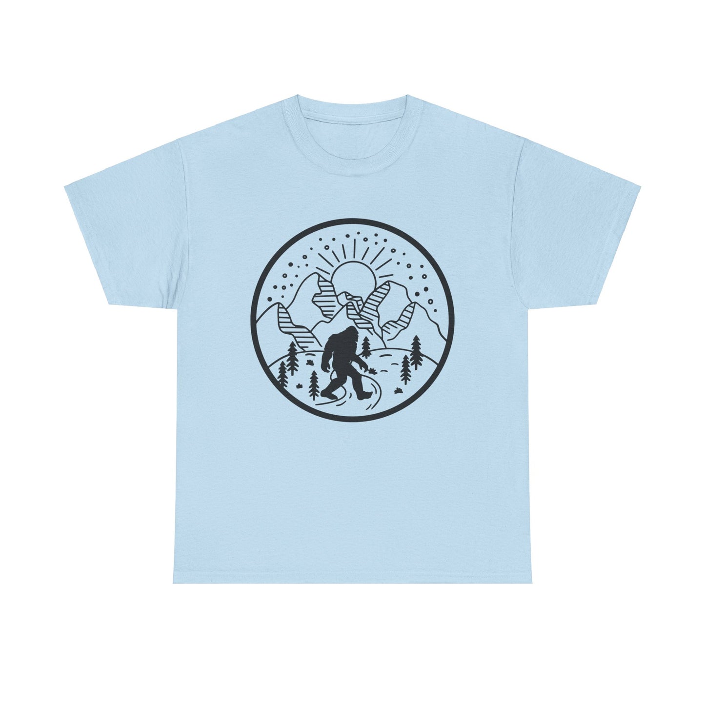 104 Bigfoot Mountain Design Unisex Heavy Cotton Tee