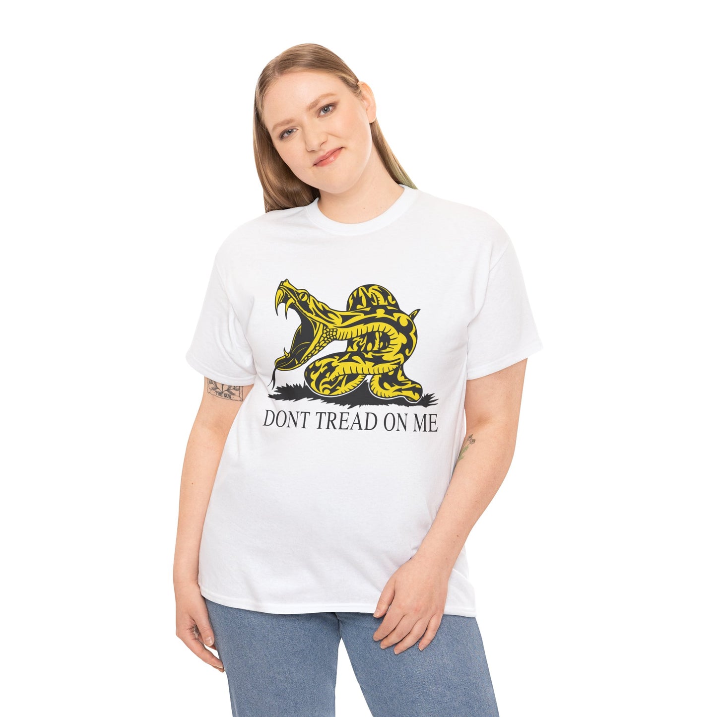 202 Don't Tread on Me - wide mouth snake design - Heavy T-shirt