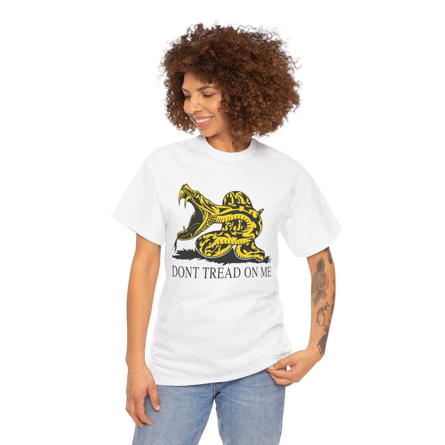 202 Don't Tread on Me - wide mouth snake design - Heavy T-shirt