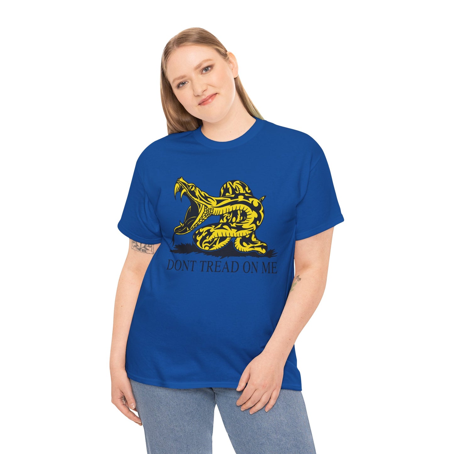 202 Don't Tread on Me - wide mouth snake design - Heavy T-shirt