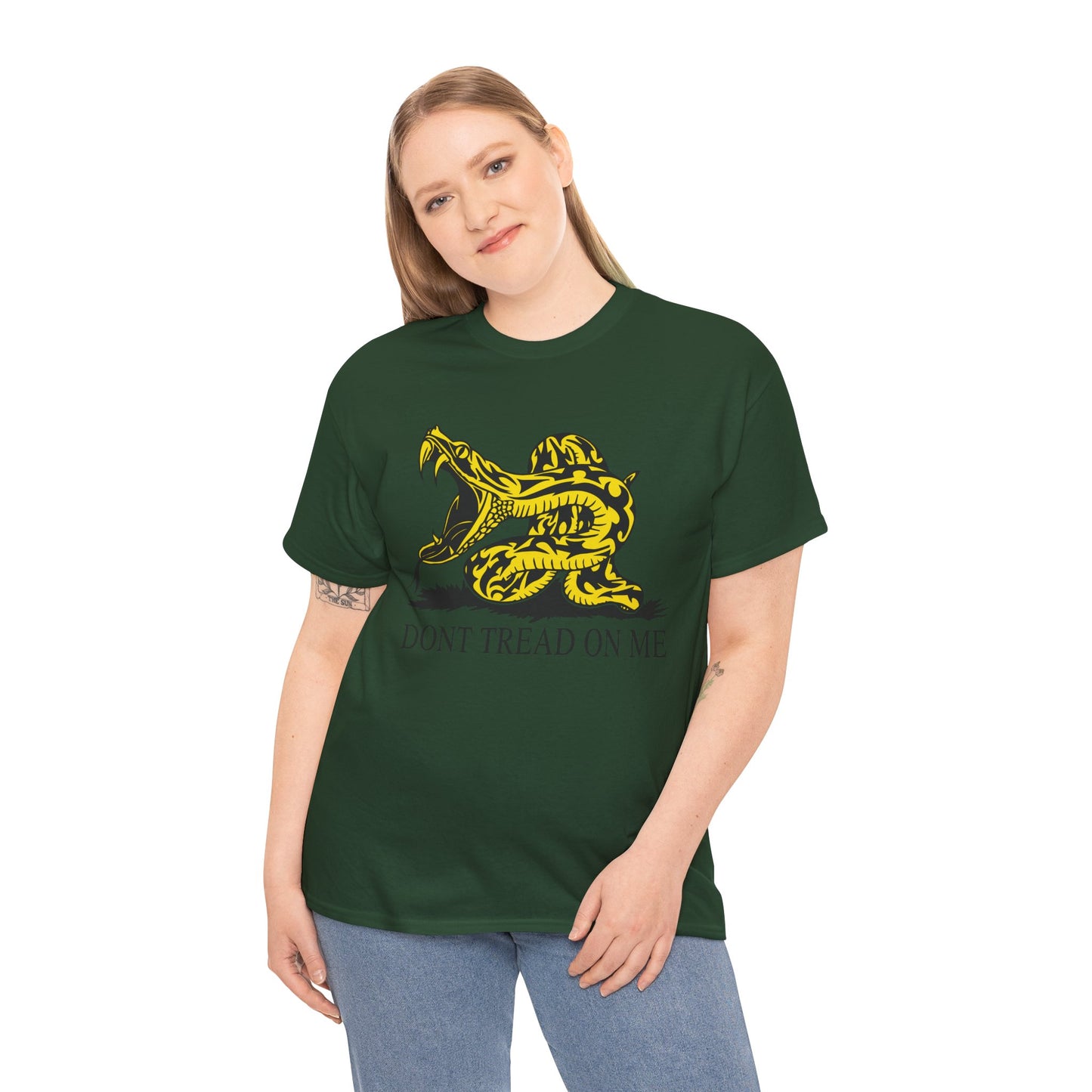 202 Don't Tread on Me - wide mouth snake design - Heavy T-shirt