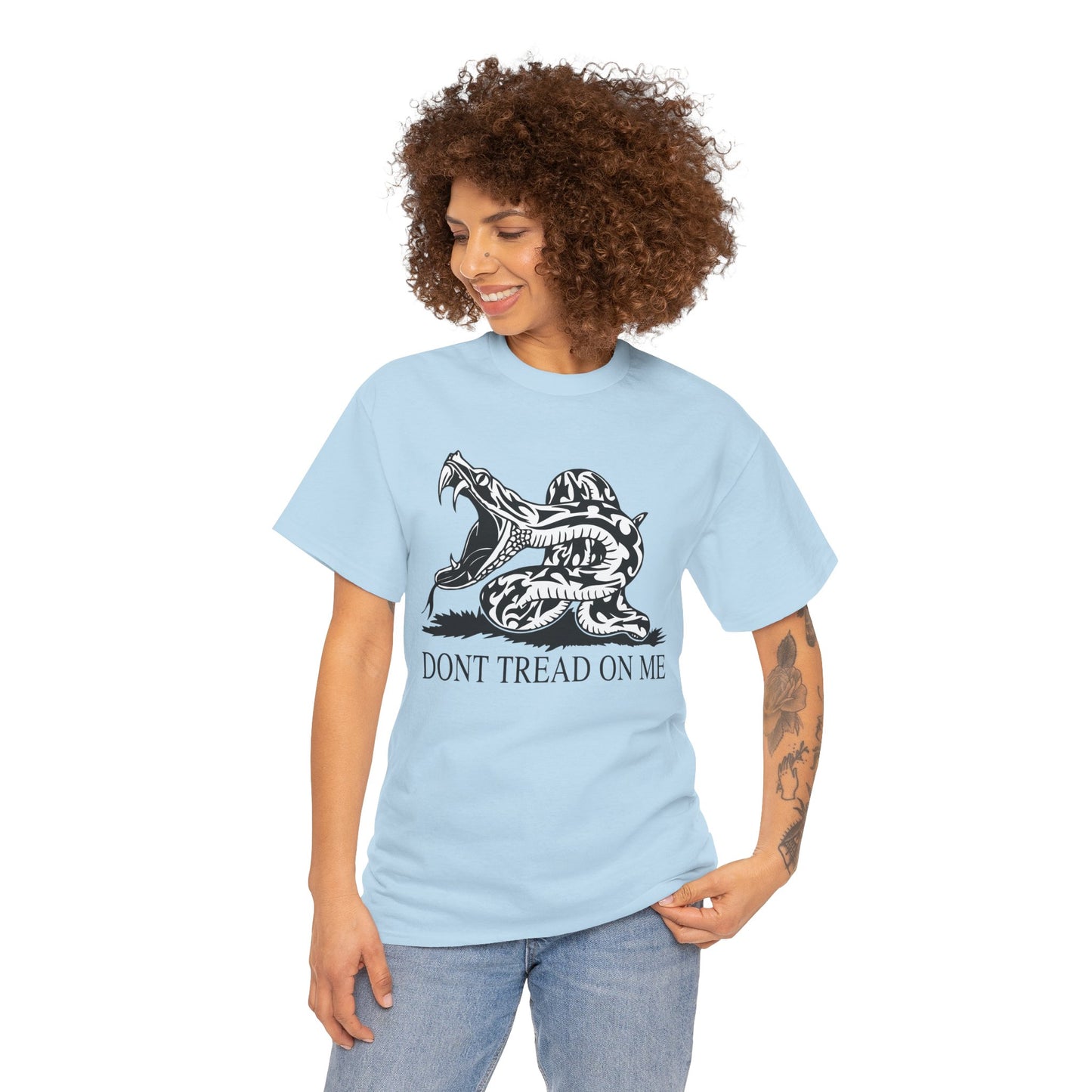 202 Don't Tread on Me - wide mouth snake design - Heavy T-shirt