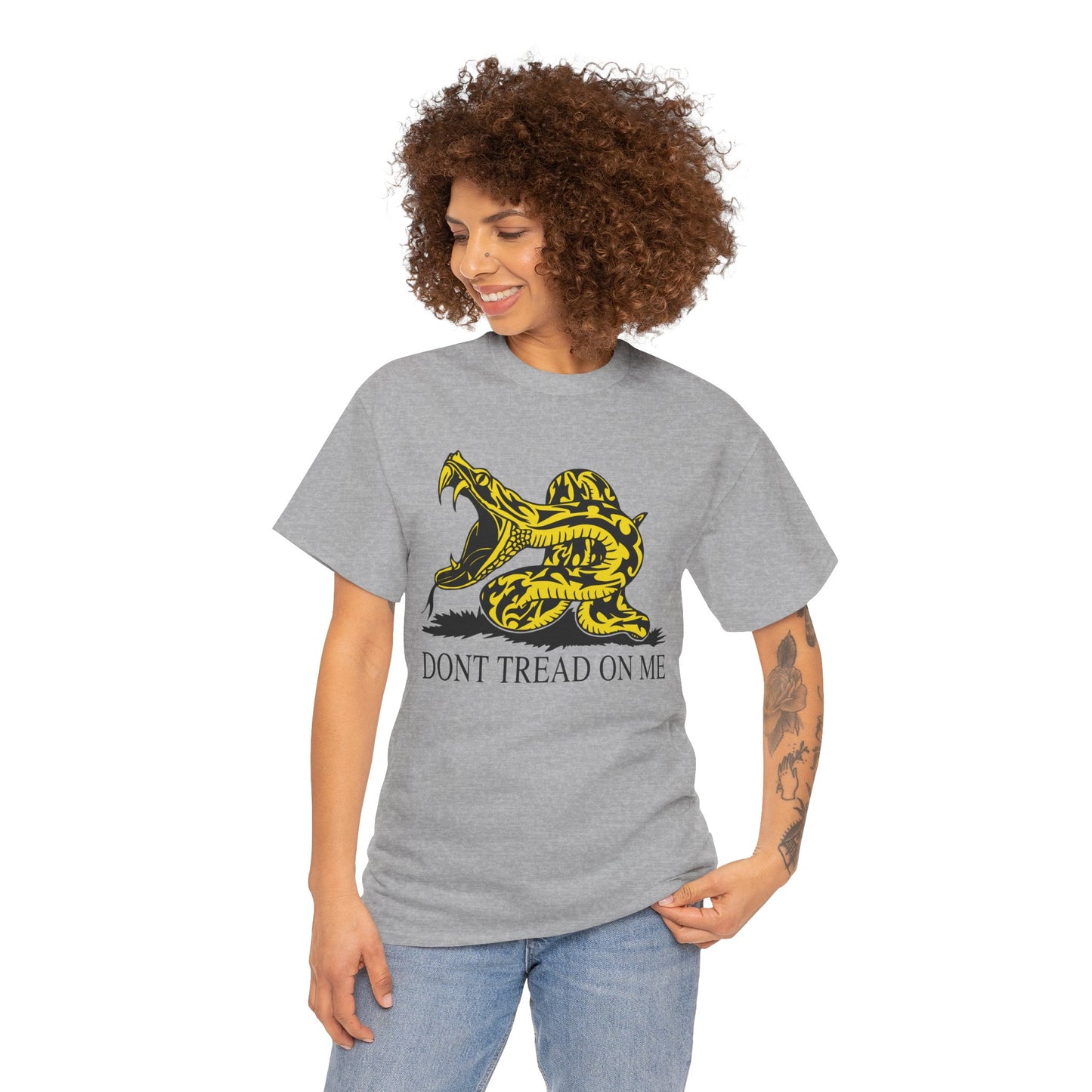 202 Don't Tread on Me - wide mouth snake design - Heavy T-shirt