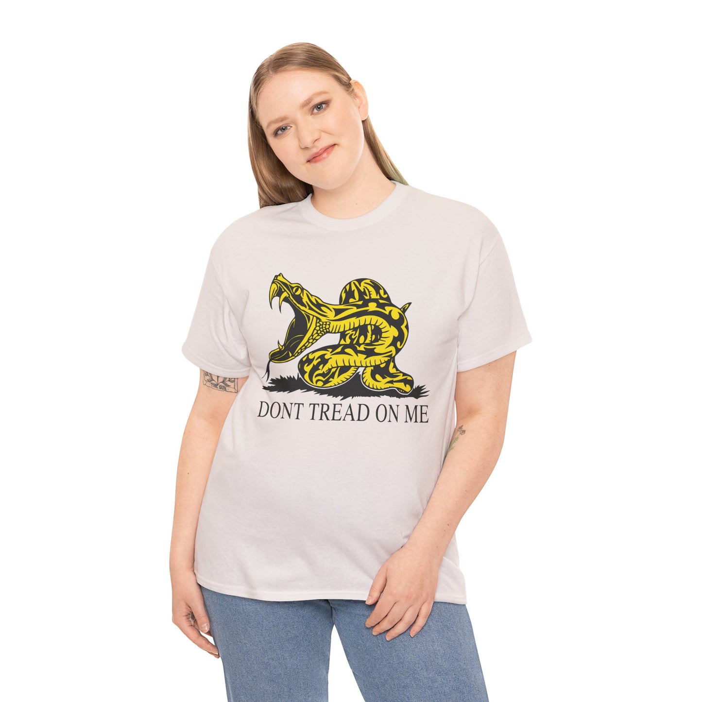 202 Don't Tread on Me - wide mouth snake design - Heavy T-shirt