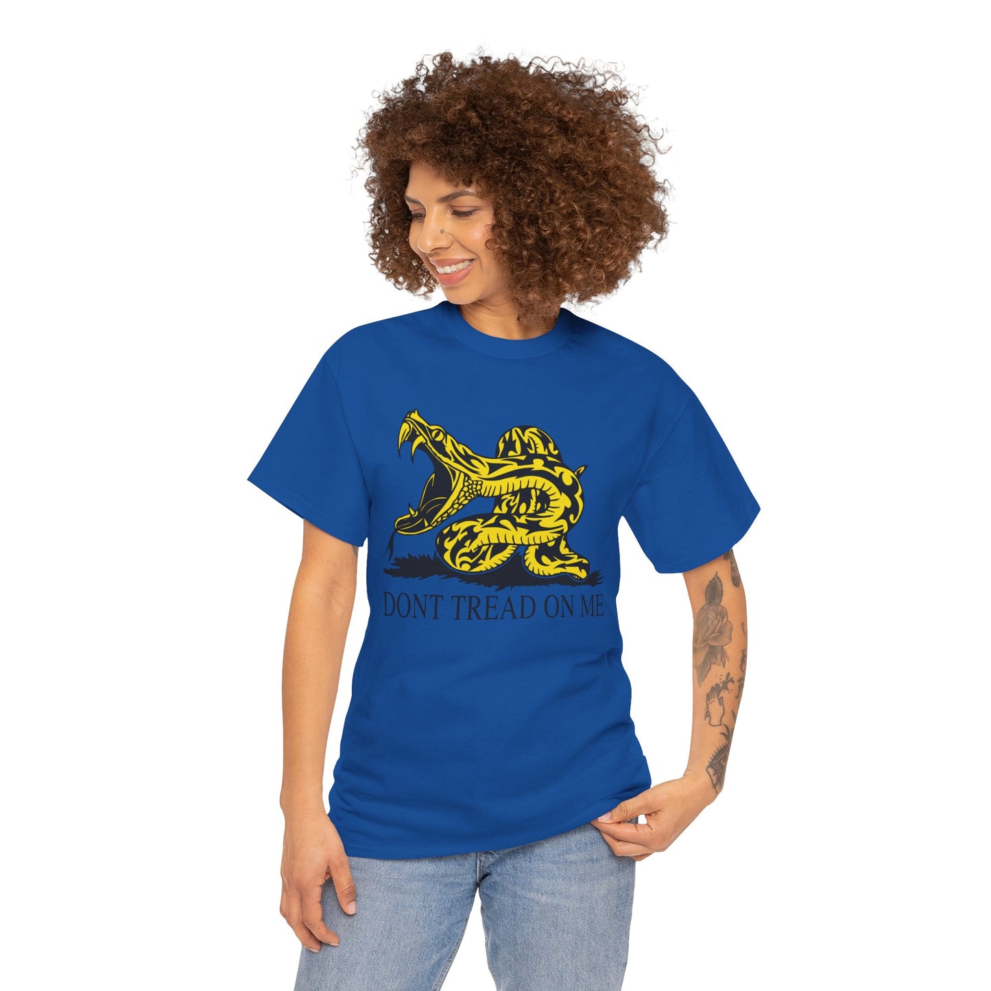 202 Don't Tread on Me - wide mouth snake design - Heavy T-shirt