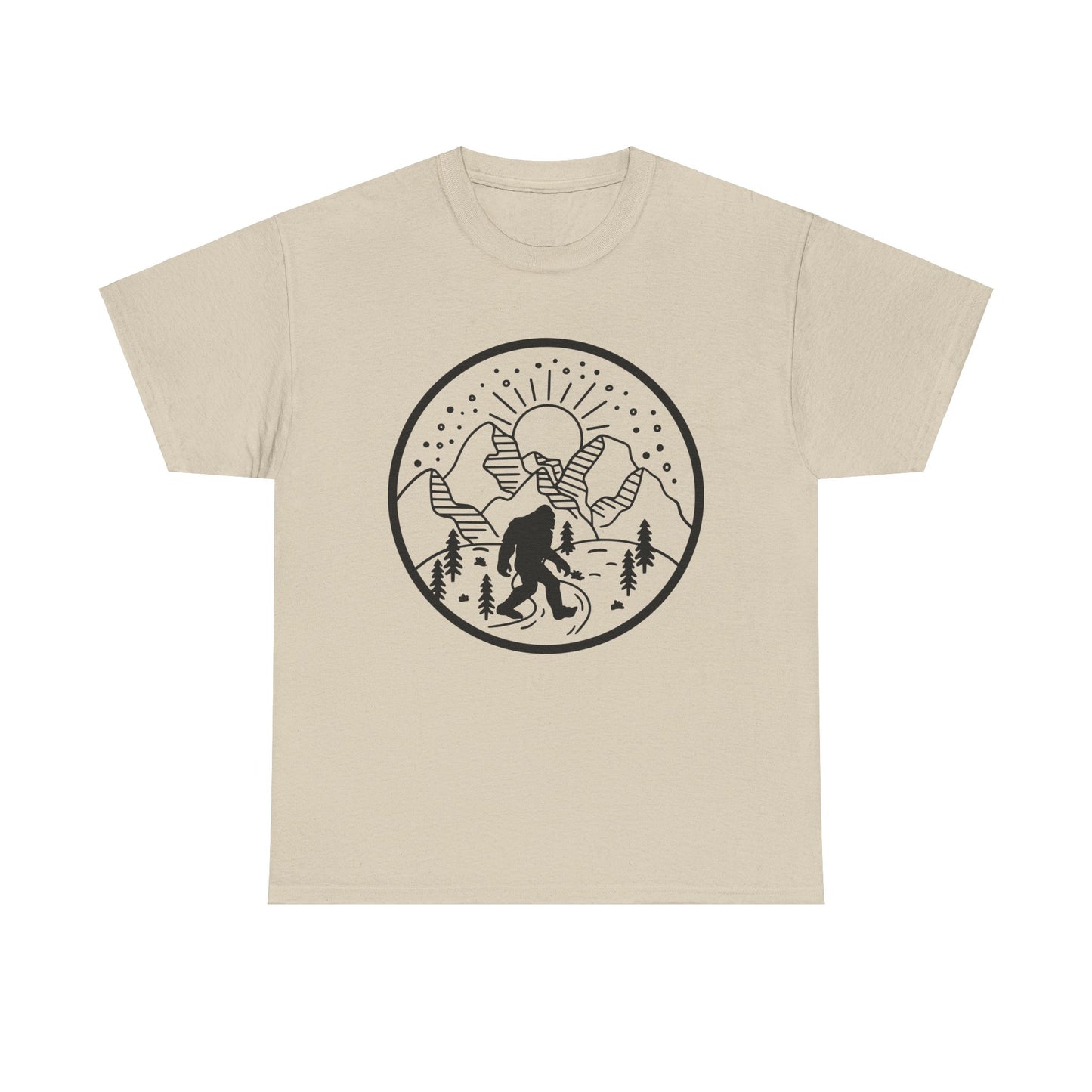 104 Bigfoot Mountain Design Unisex Heavy Cotton Tee