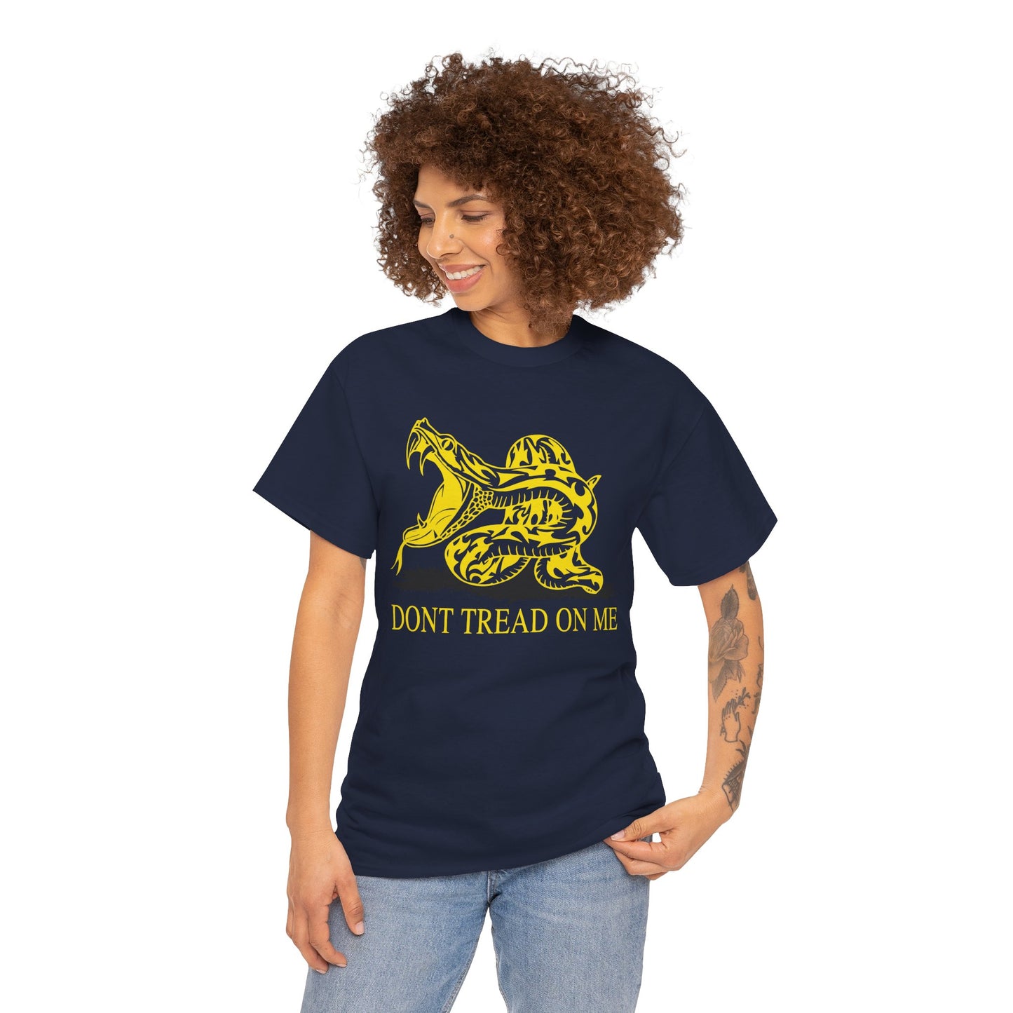 202 Don't Tread on Me - wide mouth snake design - Heavy T-shirt