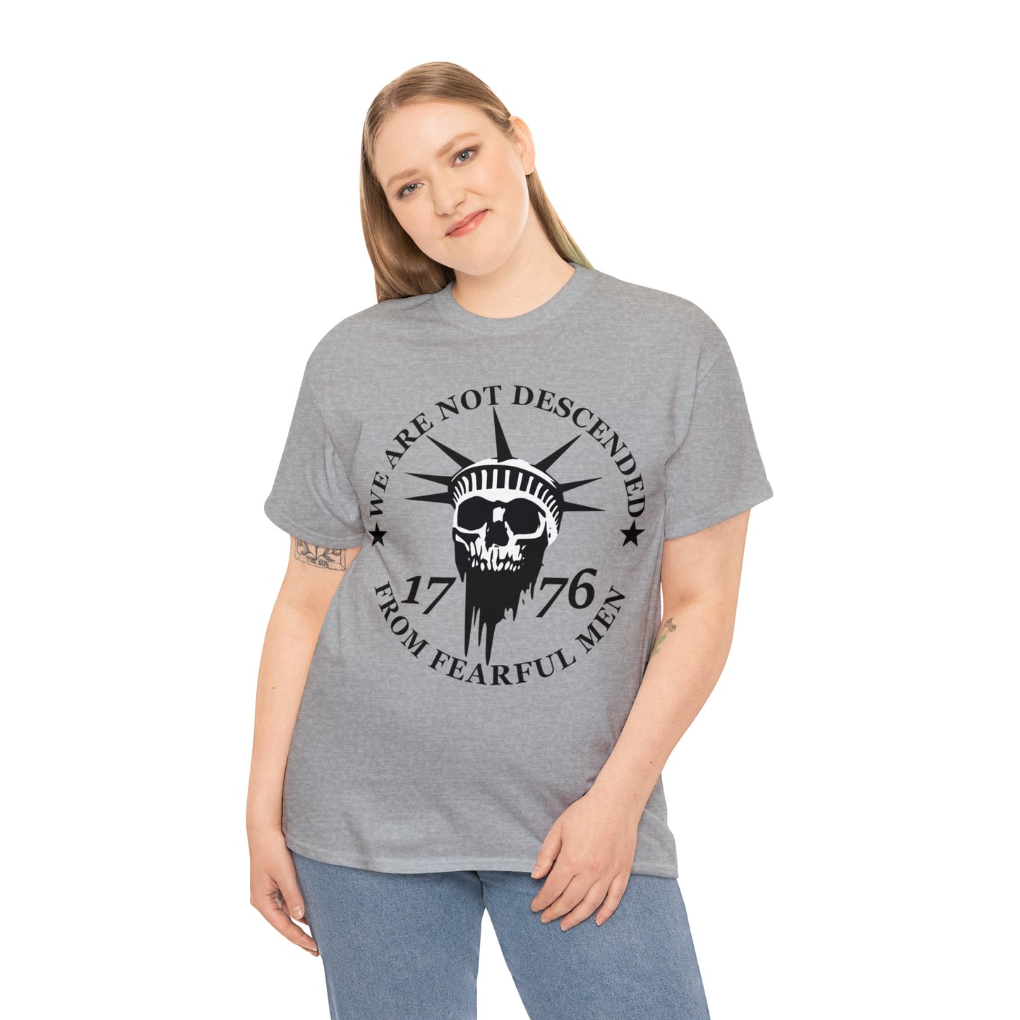 201 We are not descended from Fearful men / Don't tread on me two design t-shirt