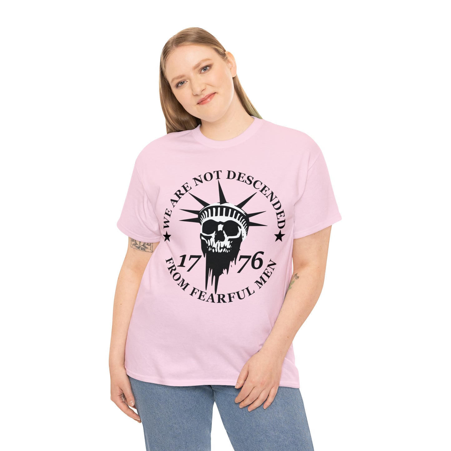 201 We are not descended from Fearful men / Don't tread on me two design t-shirt