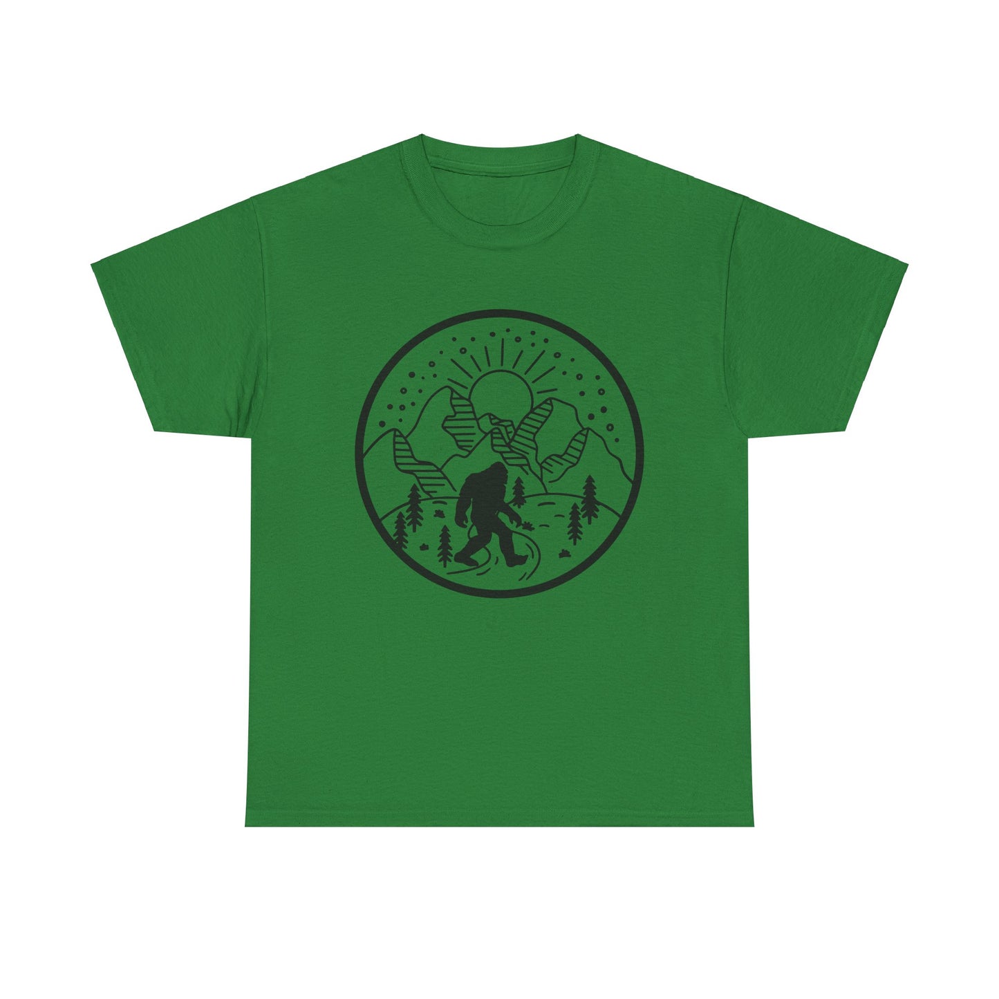 104 Bigfoot Mountain Design Unisex Heavy Cotton Tee