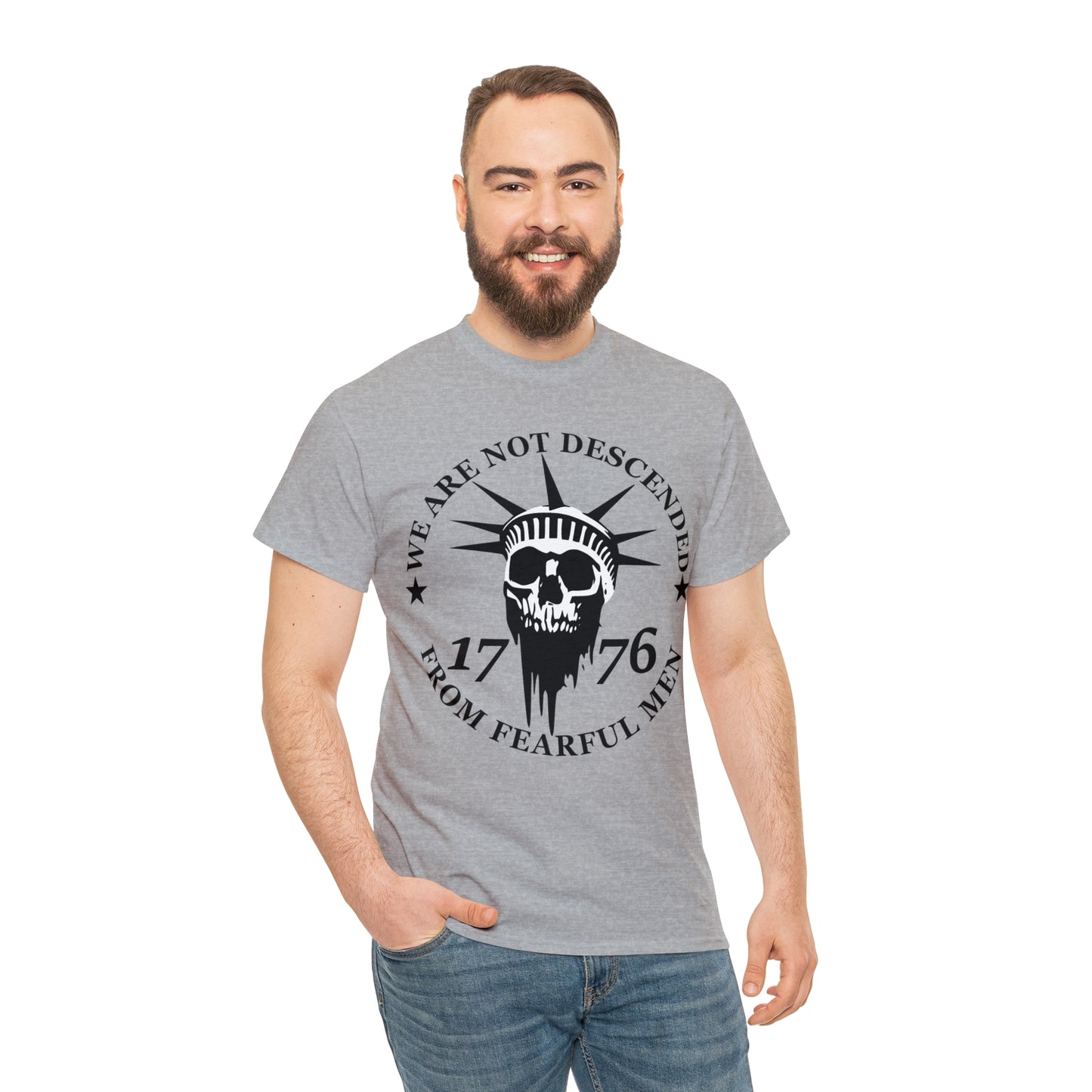 201 We are not descended from Fearful men / Don't tread on me two design t-shirt