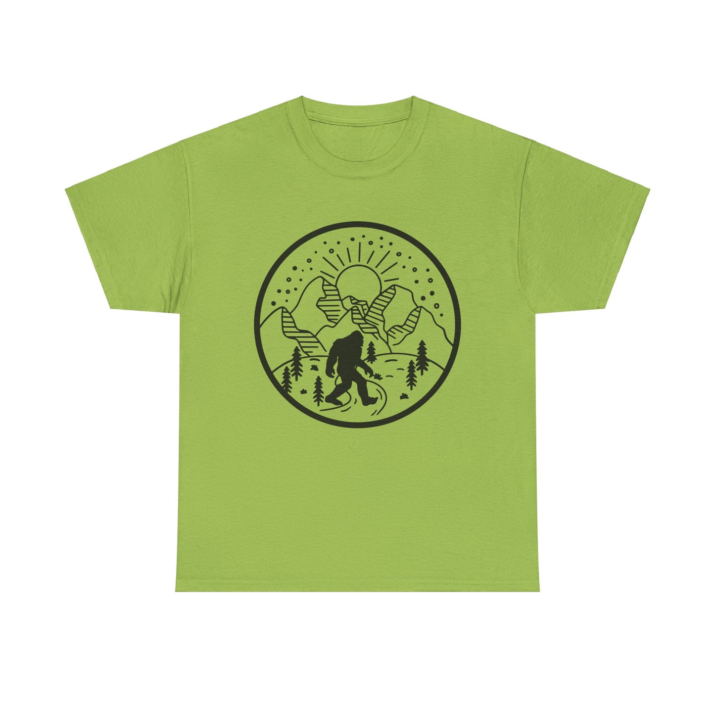 104 Bigfoot Mountain Design Unisex Heavy Cotton Tee