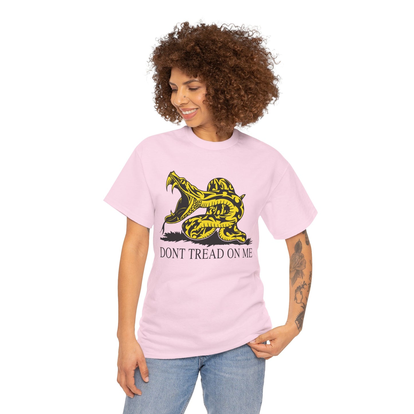 202 Don't Tread on Me - wide mouth snake design - Heavy T-shirt