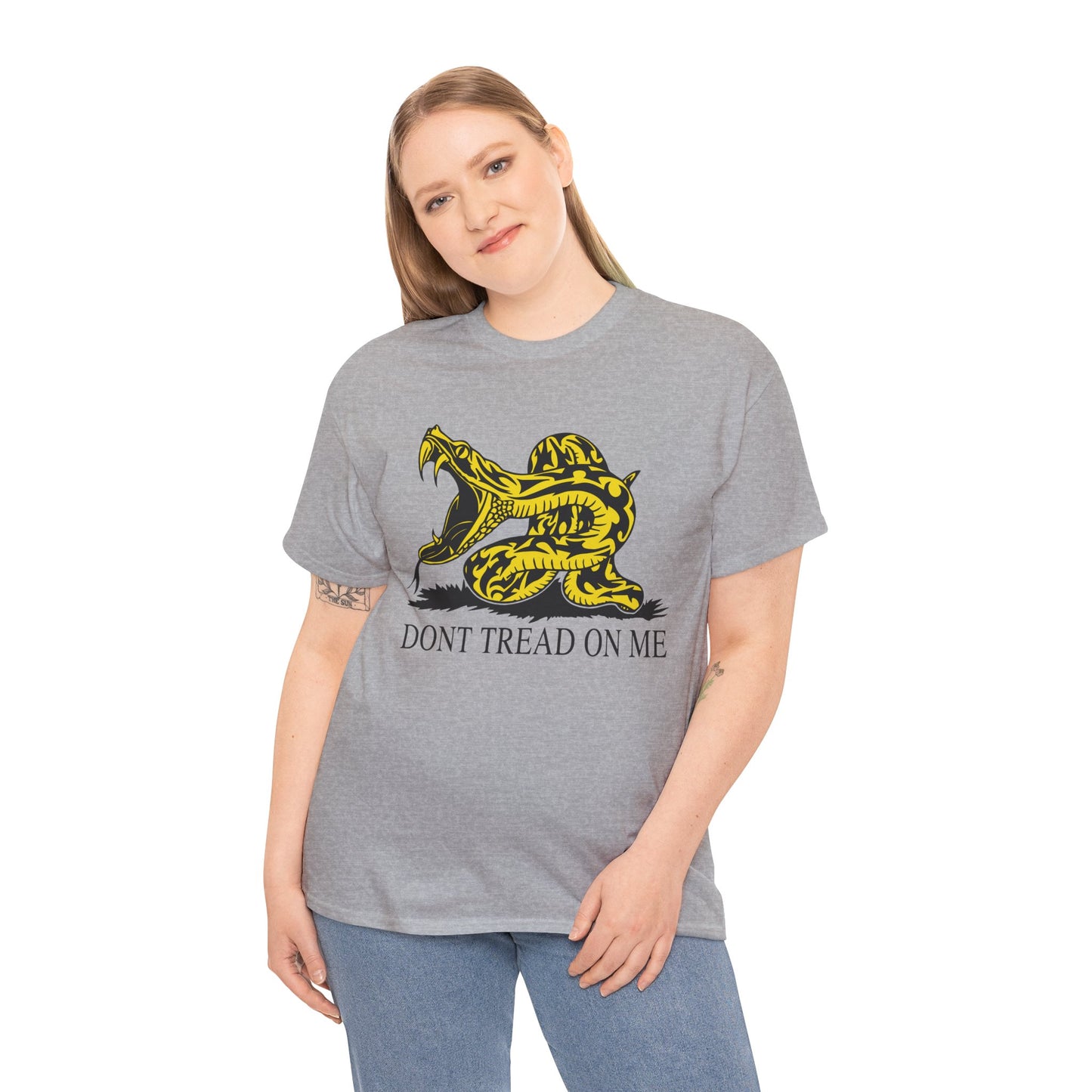 202 Don't Tread on Me - wide mouth snake design - Heavy T-shirt