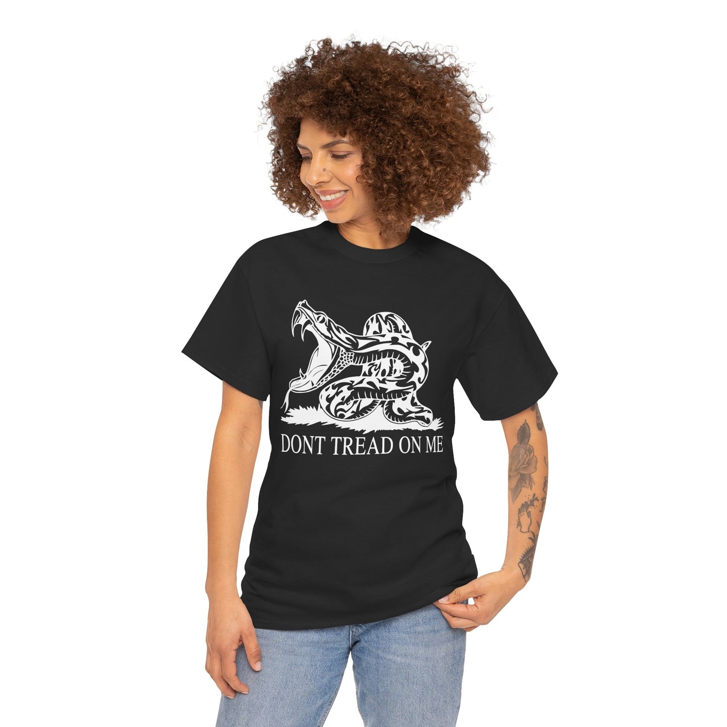 202 Don't Tread on Me - wide mouth snake design - Heavy T-shirt