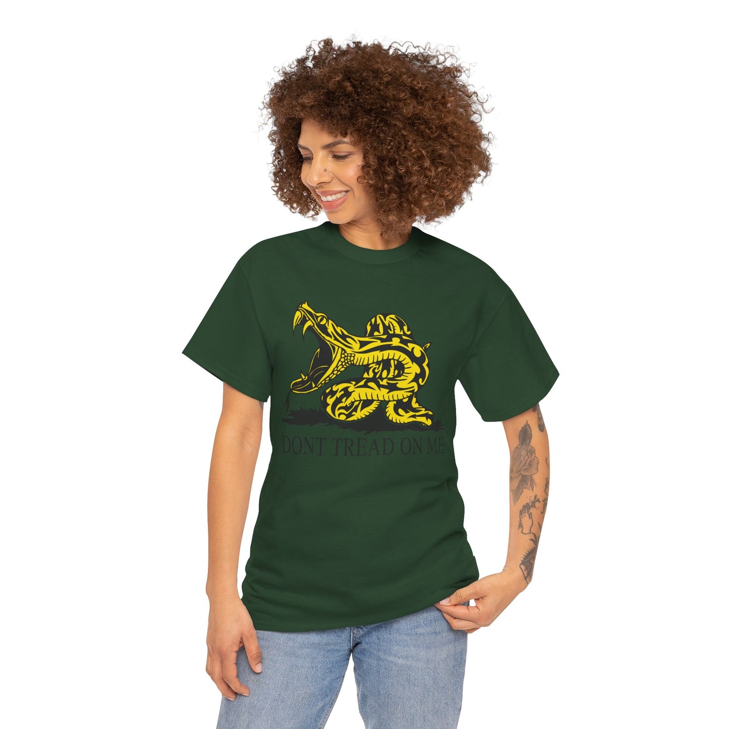 202 Don't Tread on Me - wide mouth snake design - Heavy T-shirt