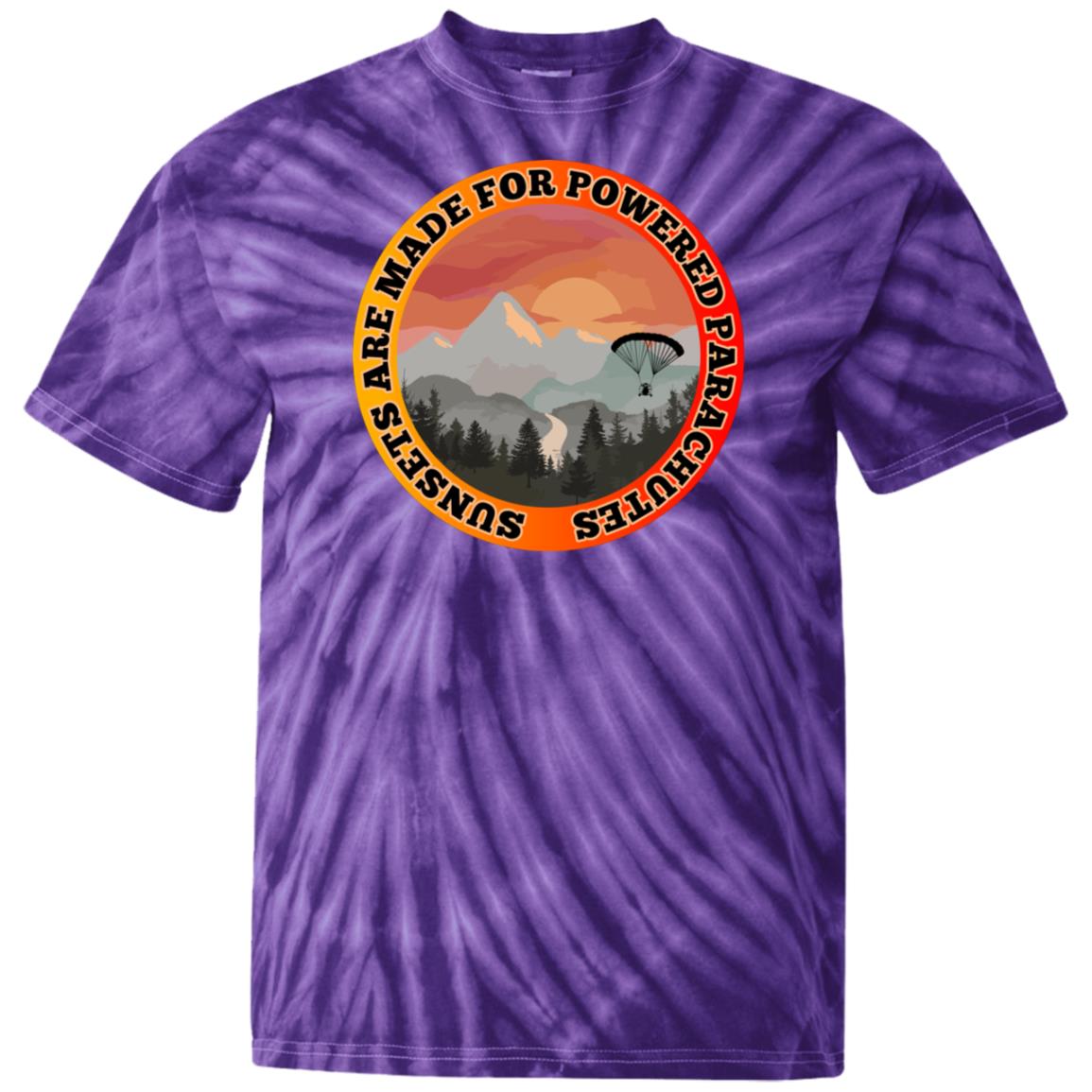 003 Sunsets are made for Powered Parachutes - Mountain edition -  Tie-Dye T-shirt