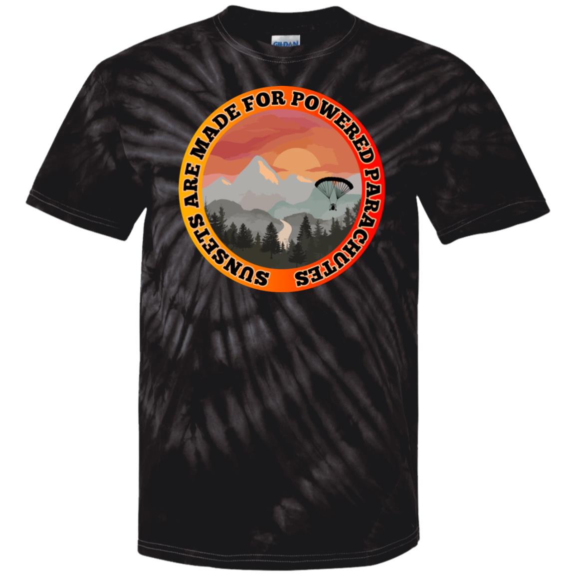 003 Sunsets are made for Powered Parachutes - Mountain edition -  Tie-Dye T-shirt