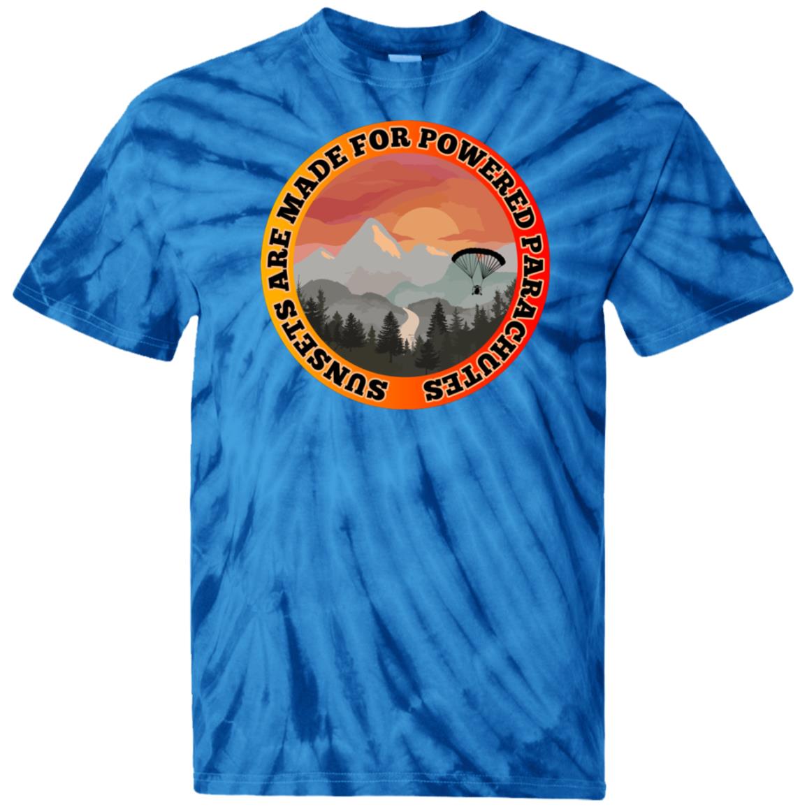 003 Sunsets are made for Powered Parachutes - Mountain edition -  Tie-Dye T-shirt