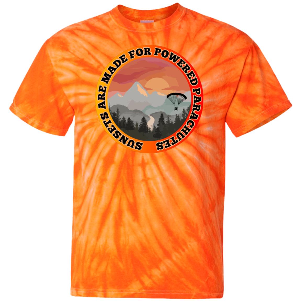 003 Sunsets are made for Powered Parachutes - Mountain edition -  Tie-Dye T-shirt