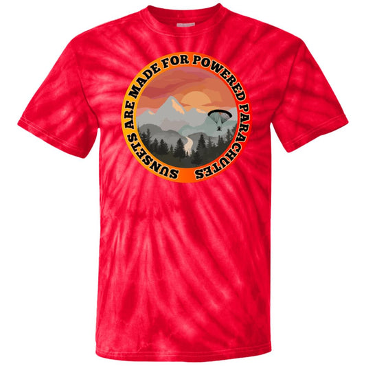 003 Sunsets are made for Powered Parachutes - Mountain edition -  Tie-Dye T-shirt